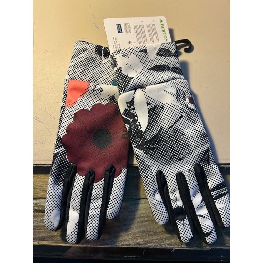 Burton Kids Touch N Go Liner Gloves Color: Halftone Floral Size Medium NWT